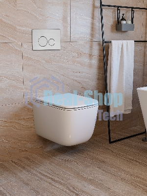 Инсталляция с унитазом комплект BAU IDEAL 6 в 1: унитаз подвесной безободковый торнадо Bau Dream 51х35, быстросъемное сиденье микролифт, кнопка смыва BAU Wheelбрашированная