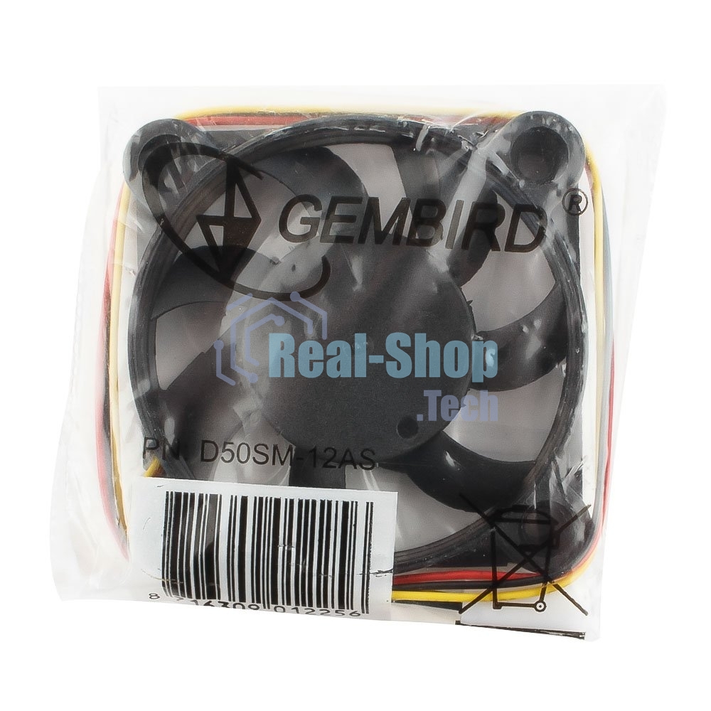 Вентилятор для корпуса Gembird D50SM-12AS черный 50мм 4500rpm 24db 3-pin 827