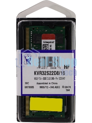 Оперативная память Kingston ValueRAM, DDR4, 16GB (1x16GB), 3200MHz, CL22, SO-DIMM