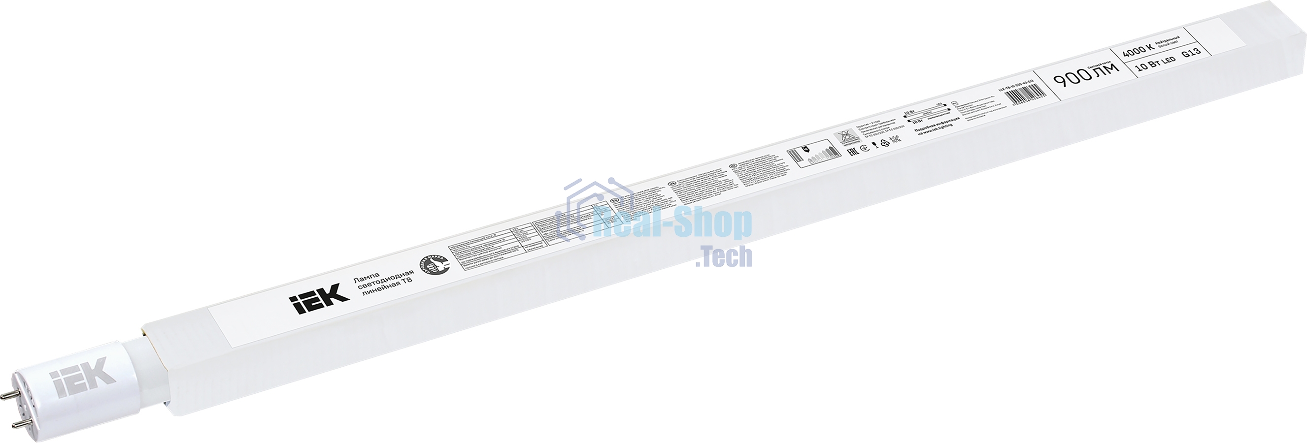 Лампа светодиодная ECO T8 10Вт линейная 230В 4000К G13 ИЭК LLE-T8-10-230-40-G13
