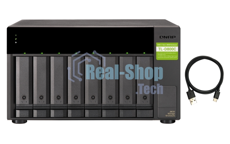 Полка расширения сетевого хранилища без дисков SMB QNAP TL-D800C USB 3.2 Gen 2 Type-C JBOD storage enclosure, 8-tray 3,5