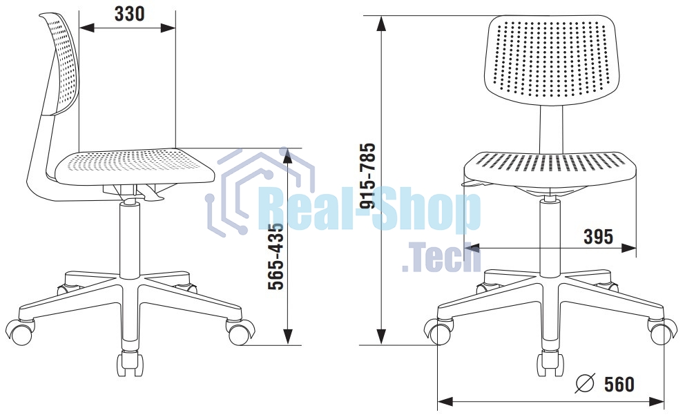 Кресло детское Бюрократ CH 200 белый пластик крестов. пластик