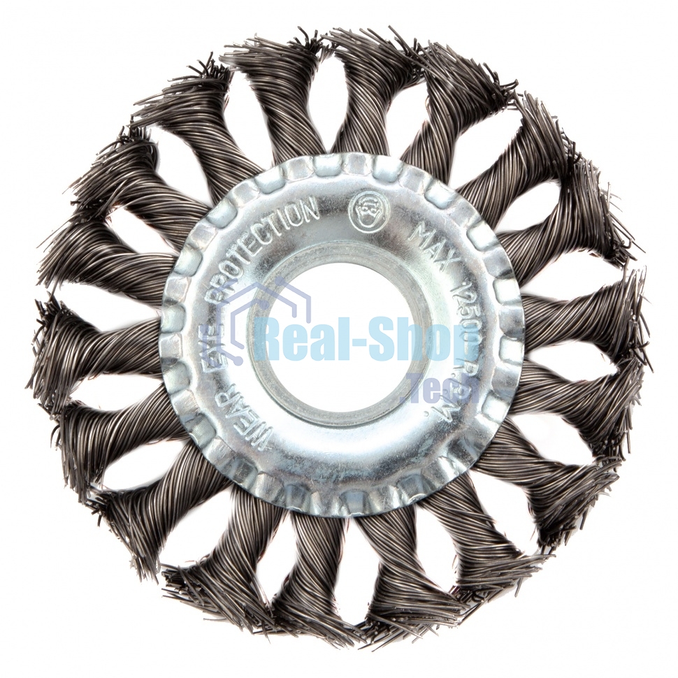 Щетка Matrix для УШМ 100 мм, посадка 22,2 мм, плоская, крученая металлическая проволока