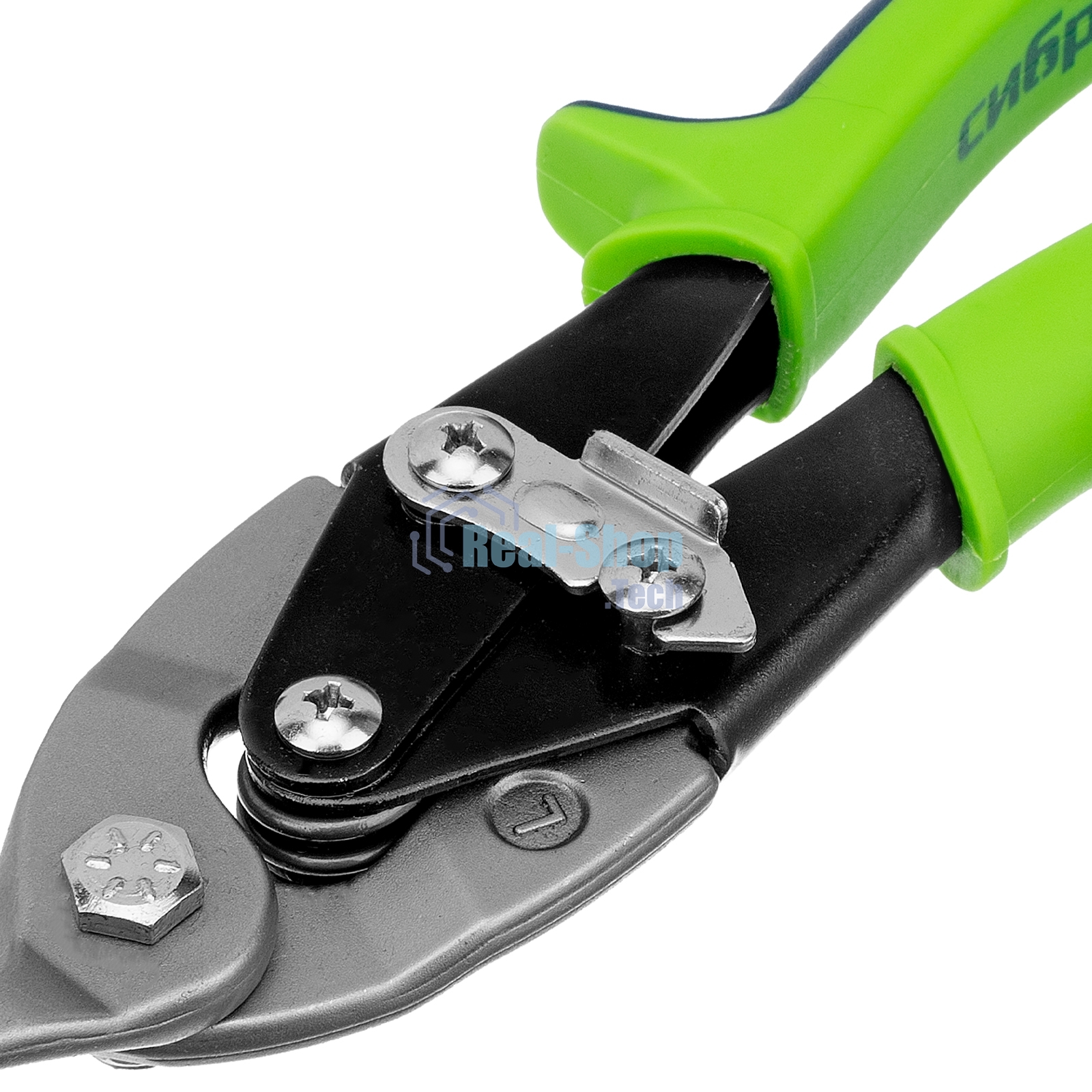 Ножницы по металлу Сибртех, 250 мм, левый рез, сталь С55,двухкомпонентные рукоятки