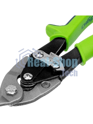 Ножницы по металлу Сибртех, 250 мм, левый рез, сталь С55,двухкомпонентные рукоятки