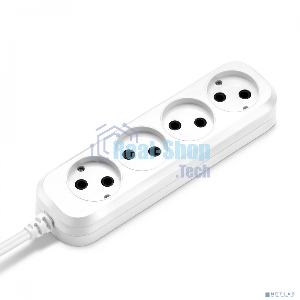 Сетевой удлинитель Buro BU-PSL4.3/W 3 м (4 розетки) белый (пакет ПЭ)