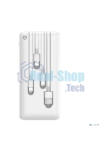 Портативный аккумулятор Powerbank Perfeo ABSOLUTE 10000mah In Micro usb,USB /Out USB,Micro usb,Type-C,Lightning, 2.1А/ белый (PF_B4879)