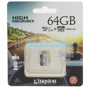 Флеш карта microSD 64Gb Kingston microSDНC Class 10 A1 UHS-I Endurance 95R/30W Card Only