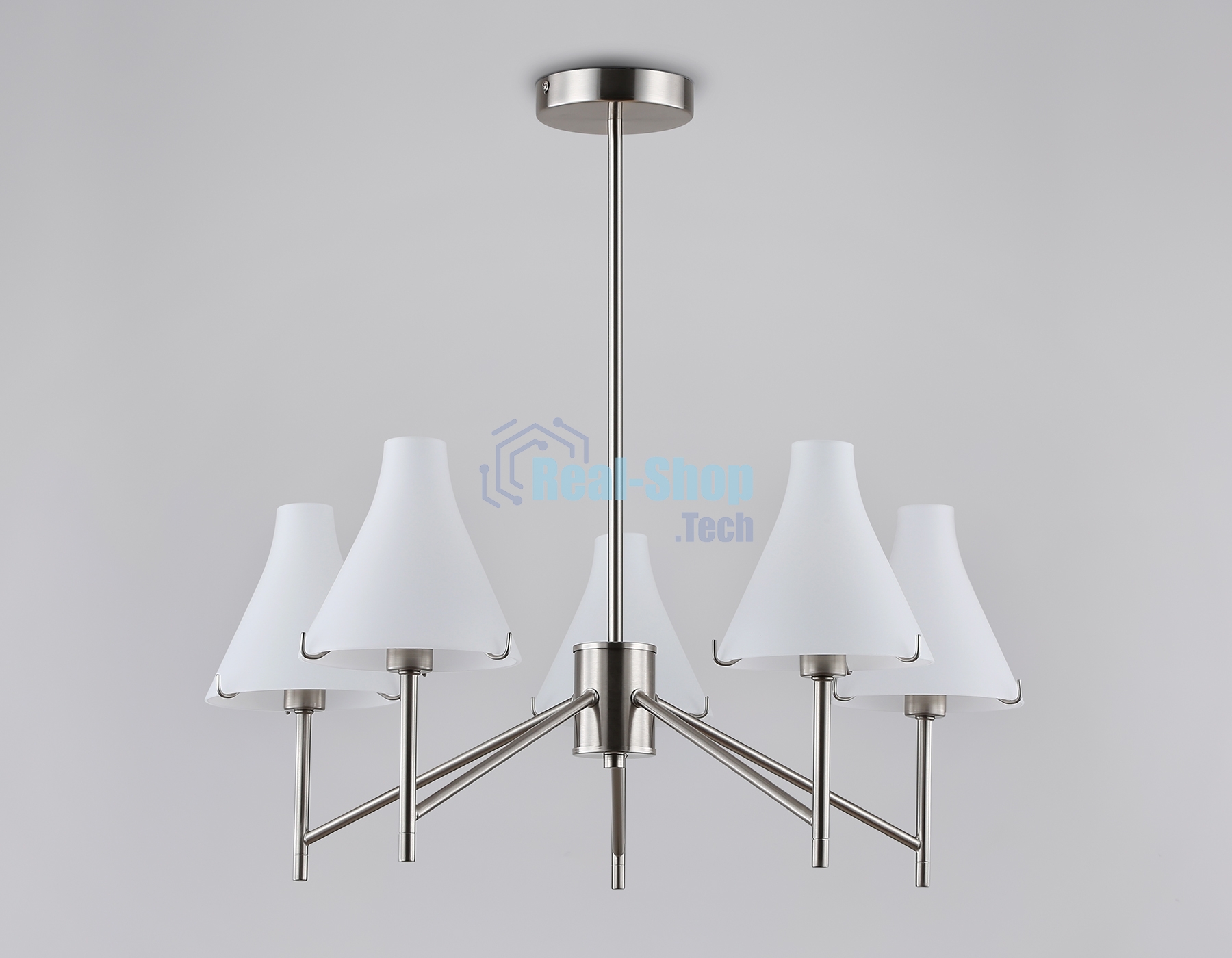 Люстра Ambrella light LH57123/5 SN/FR никель/белый матовый E14/5 max 40W D650*590