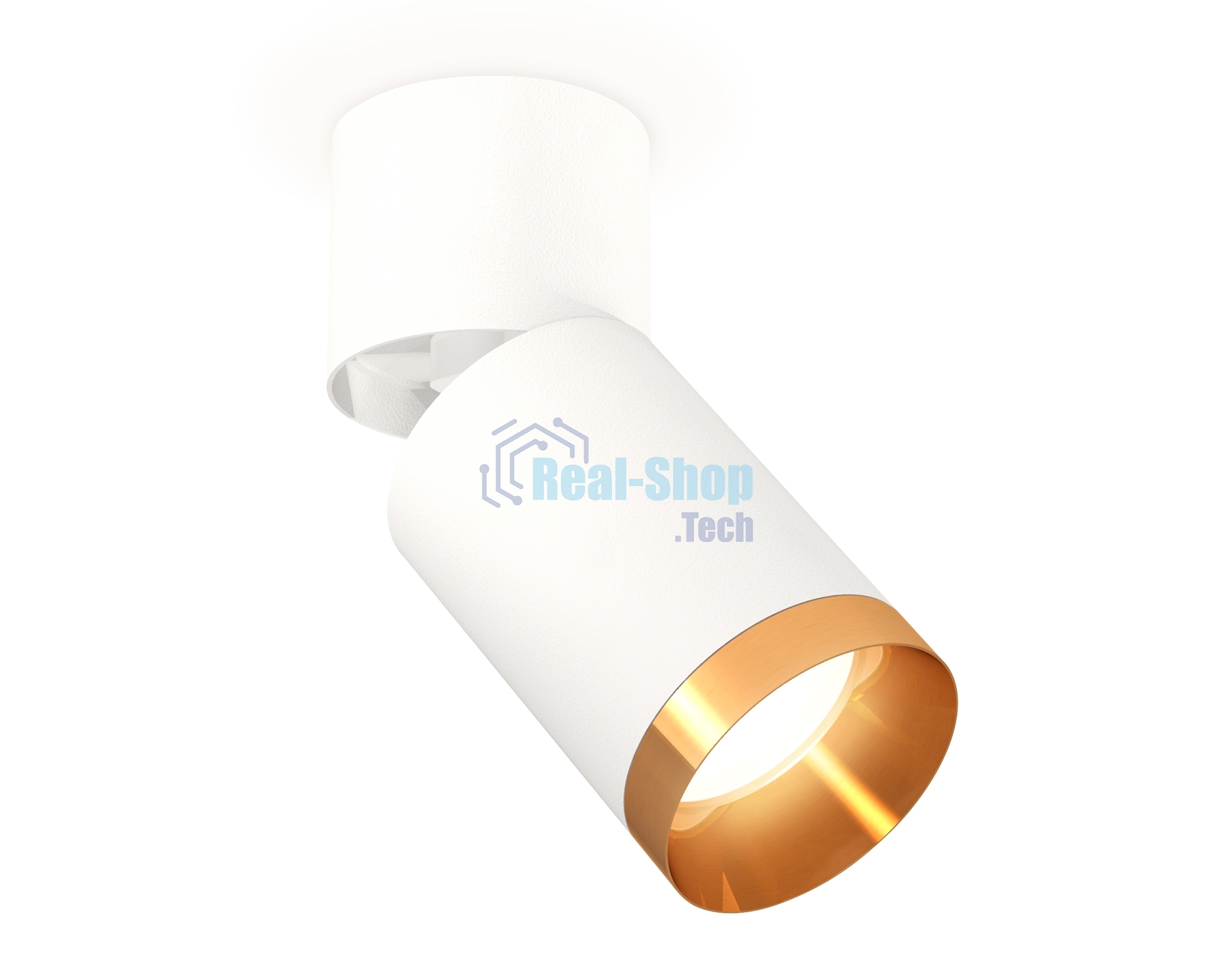 Комплект накладного поворотного светильника Ambrella light XM6312044 SWH/WH/PYG белый песок/белый/золото желтое полированное MR16 GU5.3 (A2220, C6312, N6134)
