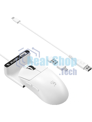 Мышь беспроводная/проводная A4tech Bloody R77UltraDock белый, 20000 dpi, USB Type-A, радиоканал, кнопки - 5