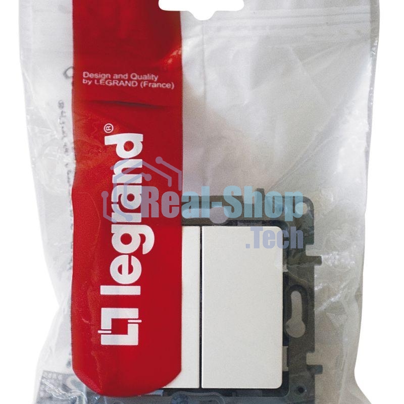 Переключатель 2-клавишный, 10AX, бел. ETIKA 