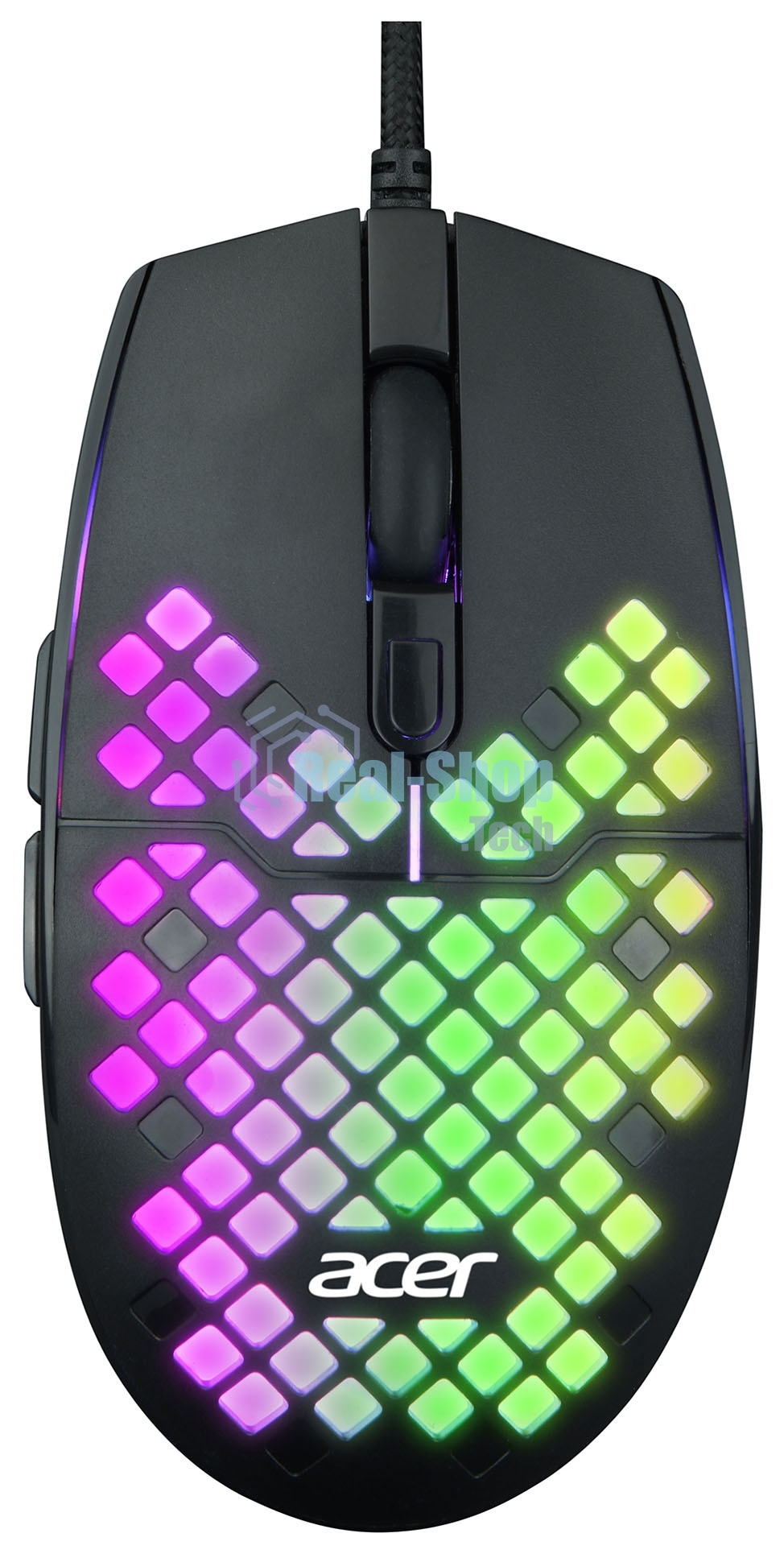 Мышь проводная Acer OMW134 черный, 3200 dpi, USB, кнопки - 6