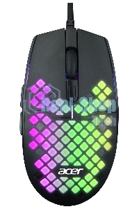 Мышь проводная Acer OMW134 черный, 3200 dpi, USB, кнопки - 6