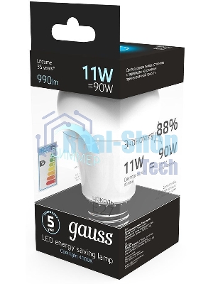 Лампа cветодиодная Gauss LED A60-dim E27 11W 990lm 4100К SQ102502211-D