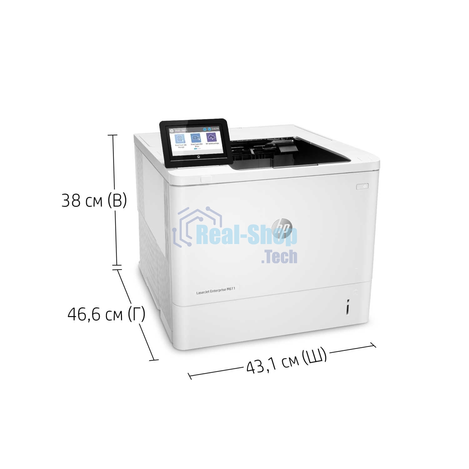 Принтер лазерный HP LaserJet Enterprise M611dn (7PS84A), A4, ч/б, печ. до 61 стр/мин., 1200 x 1200 dpi, USB, RJ-45