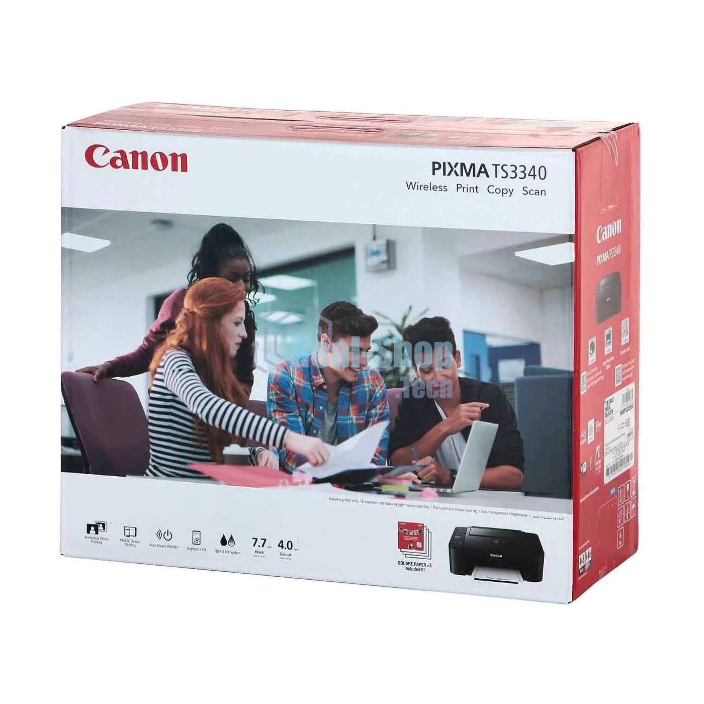 МФУ струйное Canon PIXMA TS3340 (3771C007), A4, цветной, печ. 7.7 стр/мин (ч/б) 4 стр/мин (цвет), 1200 x 4800 dpi (принтер) 600x1200dpi (сканер), USB, Wi-Fi, Air Print, Mopria