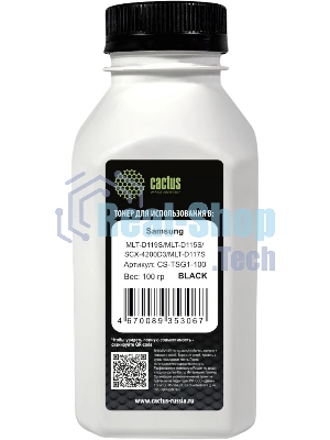 Тонер Cactus CS-TSG1-100 черный флакон 100гр. для принтера Samsung MLT-D119S/MLT-D115S/SCX-4200D3/MLT-D117S