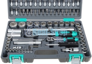 Набор инструментов Stels 14106 1/2'' 1/4'' CrV пластиковый кейс  94 предм.