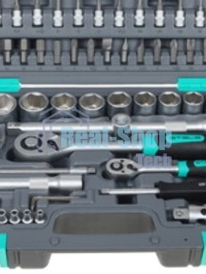 Набор инструментов Stels 14106 1/2'' 1/4'' CrV пластиковый кейс  94 предм.