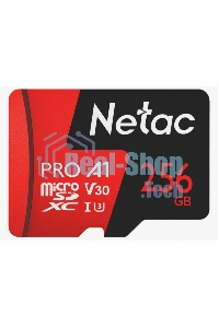 Флеш карта NeTac Карта памяти Netac MicroSD P500 Extreme Pro 256Gb, Retail version card only
