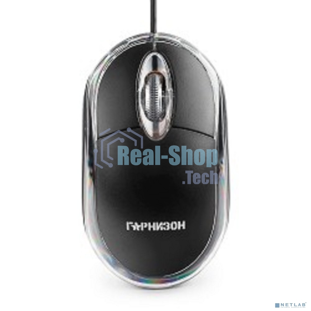 Мышь проводная Гарнизон GM-100 черный, 1000 dpi, USB, кнопки - 3