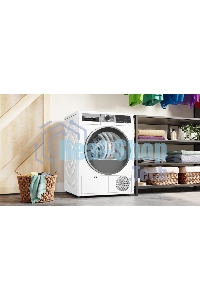 Сушильная машина Bosch WQG1420AME белый, 9 кг, сушка - конденсационная, программ - 15, 59.8 x 84.2 x 64.8 см