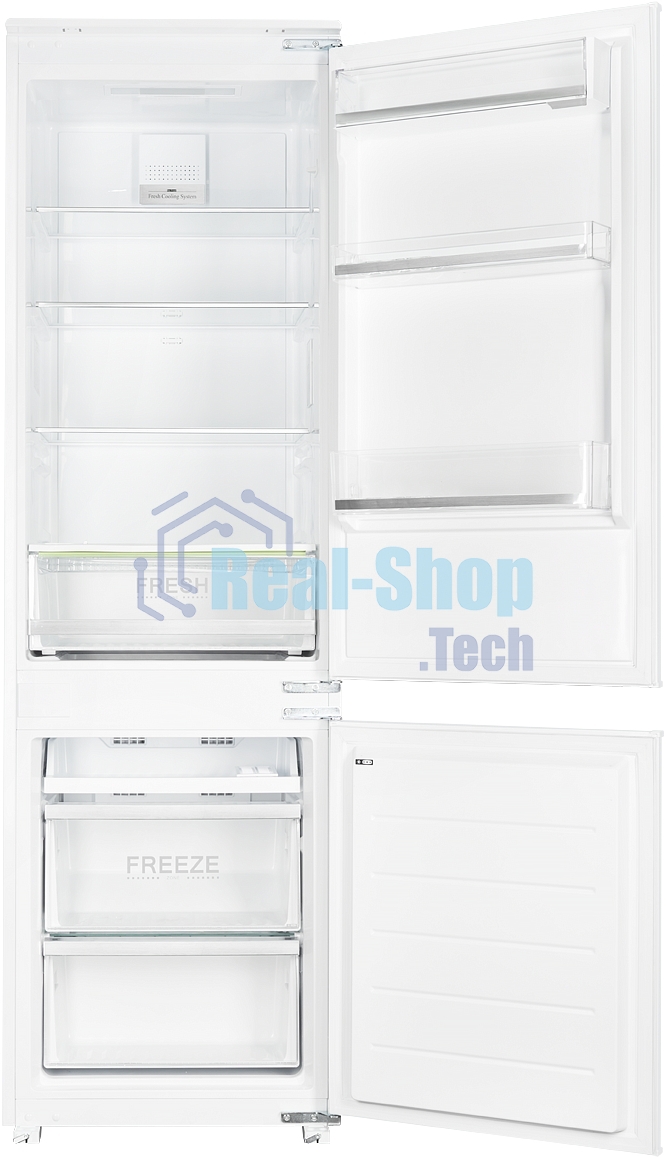 Встраиваемый холодильник Kuppersberg NBM 17863, Габариты(ВхШхГ):178.5x54x54,5; Перенавешиваемые двери, Класс энергопотребления А++ (222 кВт/ч), No-frost, 182л/59л, Уровень шума: 41 Дб