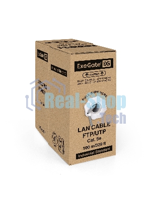 Кабель ExeGate Special UTP 4 пары кат.5e CCA, 26AWG, бухта 100м, серый, PVC