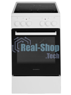 Плита электрическая Maunfeld MEC55CW07 белый, конфорок 4 шт, духовка 60 л, 50 см x 85 см x 60 см