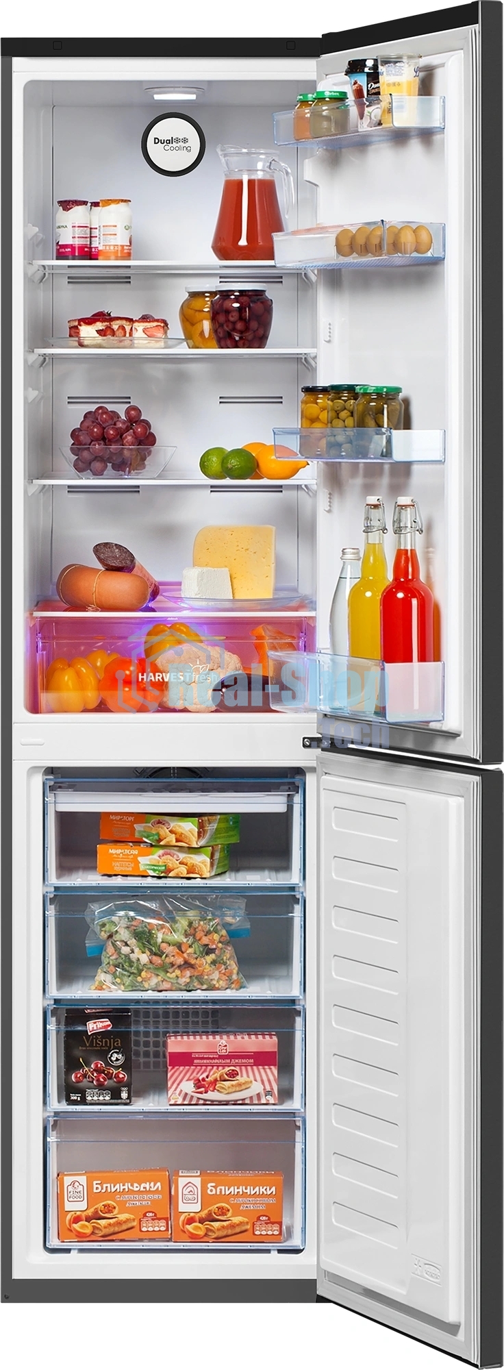 Холодильник Beko B3R0CNK332HX серебристый двухкамерный 200/100л морозилка снизу No Frost