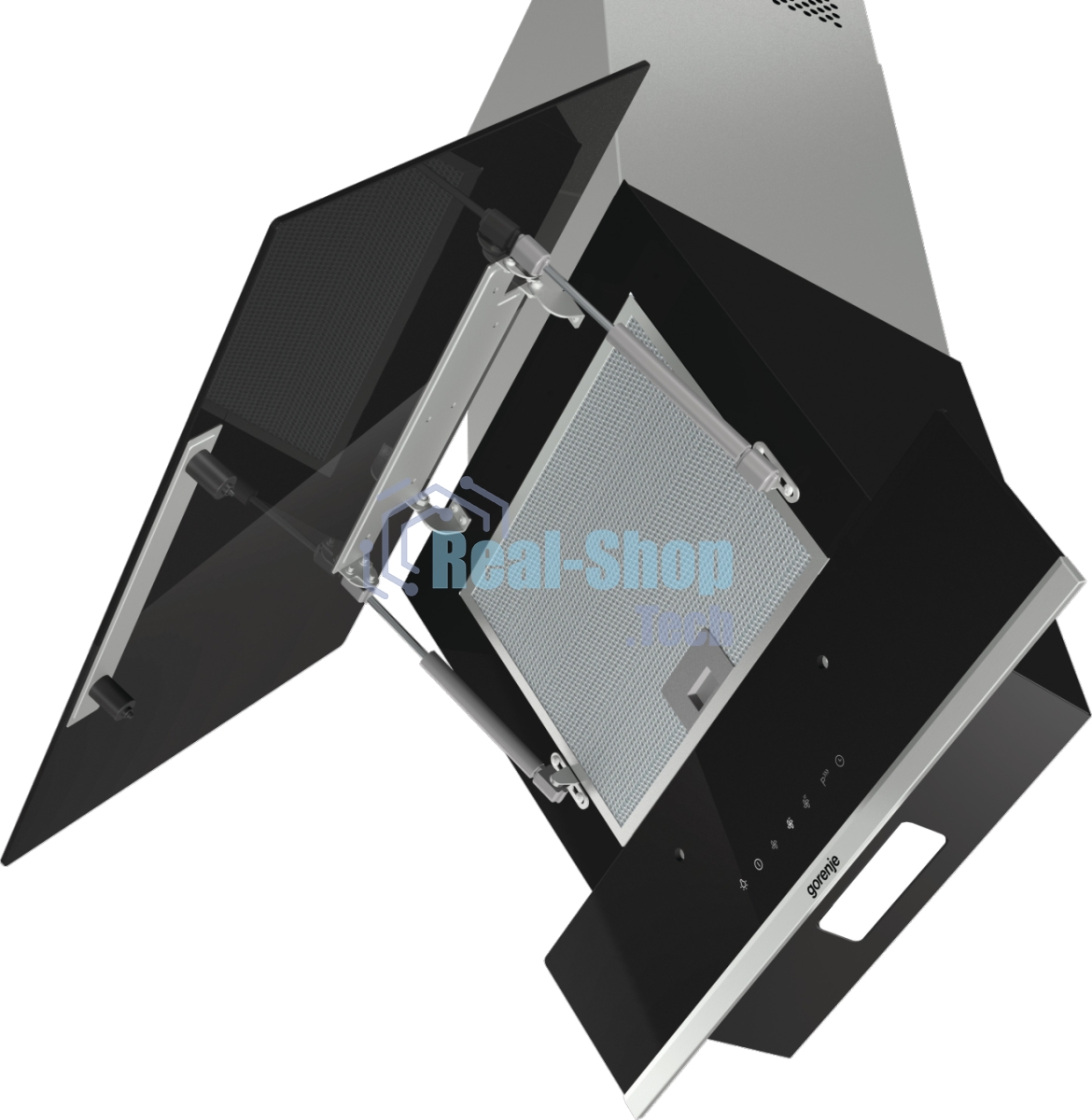 Вытяжка наклонная Gorenje WHI649X21P черный/серебристый, 60 см, 740 куб. м/ч, 67 дБ