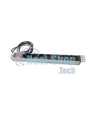 Блок розеток Rem-10 с выкл., 4 Sсhuko, 6 IEC 60320 C13, 10 A, алюм., 19