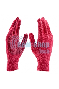 Перчатки из синтетической нити, ПВХ точка, 13 класс, 