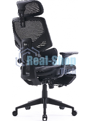 Кресло Cactus CS-CHR-MC01-BLBK синий, сетка, подголовник, подставка для ног