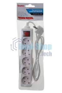 Сетевой удлинитель Buro BU-PS5.1/W 1.5 м (5 розеток) белый (пакет ПЭ)