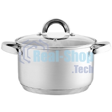 Кастрюля WEBBER BE-113/2 из нерж стали со стеклянной крышкой (d=22; 5,2 л) (6)