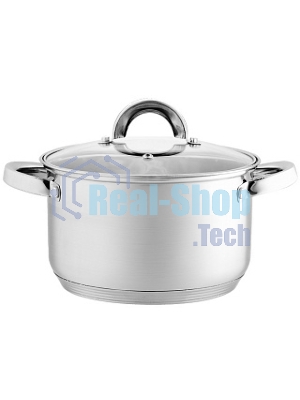 Кастрюля WEBBER BE-113/2 из нерж стали со стеклянной крышкой (d=22; 5,2 л) (6)