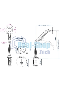 Кронштейн для мониторов Kromax OFFICE-8 черный, для LCD/LED мониторов 15