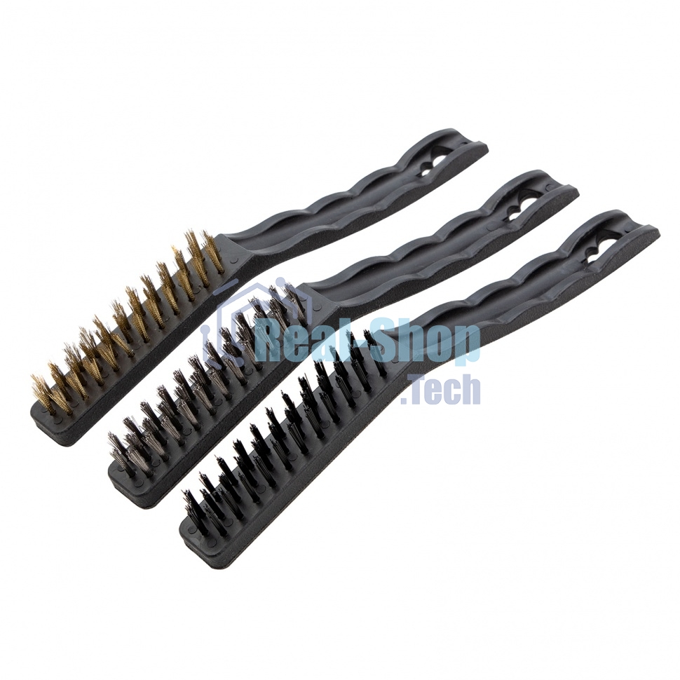 Набор щеток Matrix, 3 шт., металлические с пластмассовой ручкой, большие