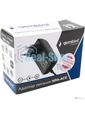 Адаптер питания Gembird NPA-AC6, 9В/1А, 1 штекер 5,5х2,5мм
