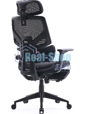 Кресло Cactus CS-CHR-MC01-BLBK синий, сетка, подголовник, подставка для ног