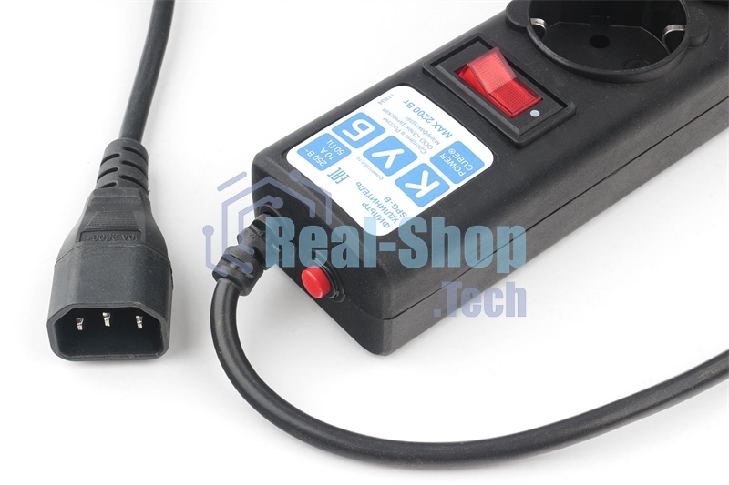 Сетевой фильтр Surge protector Power Cube 1.9m for conn. to UPS(C14) 5 outlets, 10A черный/графит