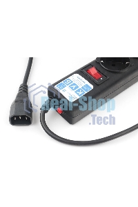 Сетевой фильтр Surge protector Power Cube 1.9m for conn. to UPS(C14) 5 outlets, 10A черный/графит