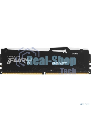 Оперативная память Kingston Fury Beast RGB, DDR5, 32GB (1x32GB), 6400 MHz, CL32, с радиатором, RGB, черный