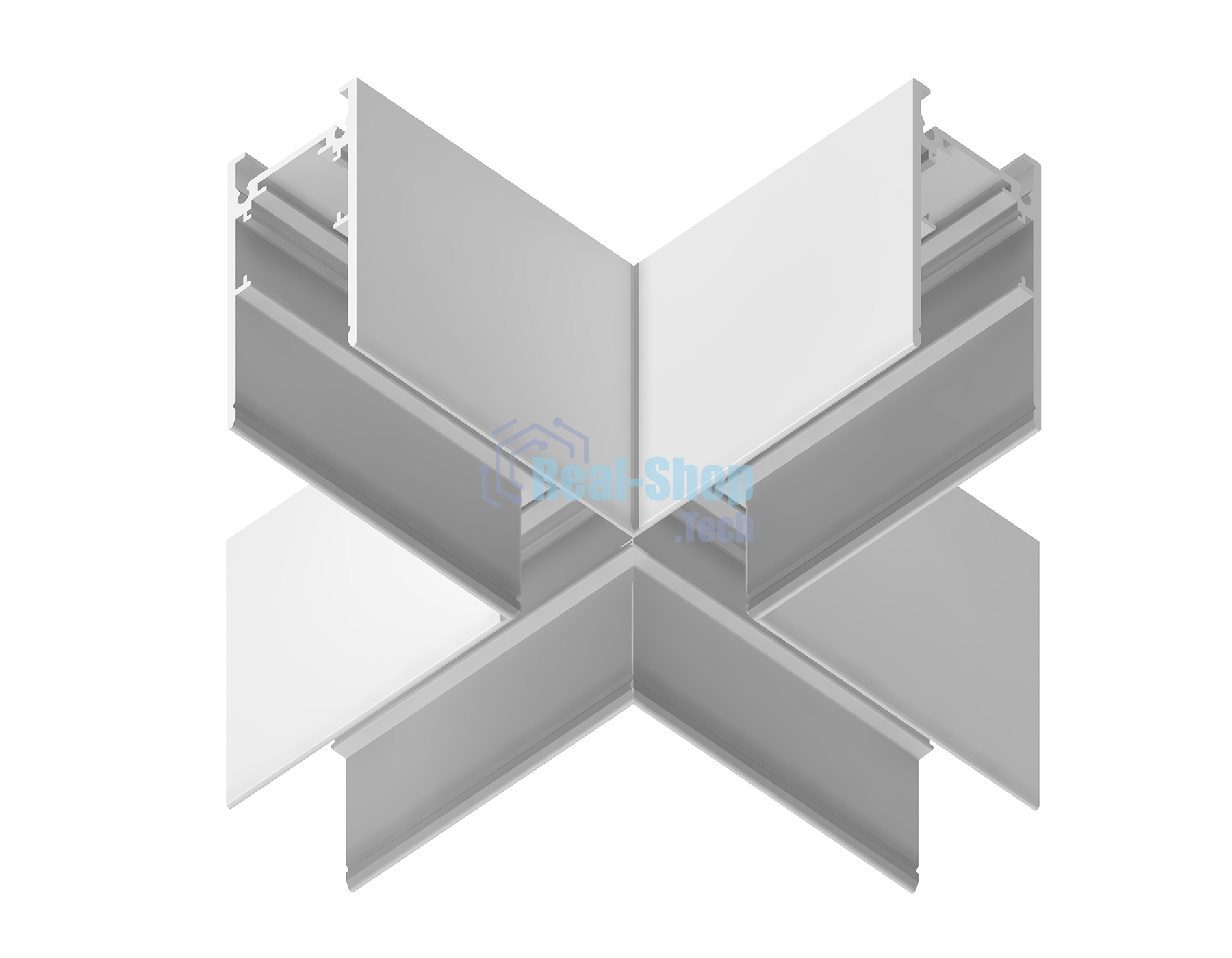 GL3375 WH белый коннектор X-образный для накладного шинопровода 170*170*53.7