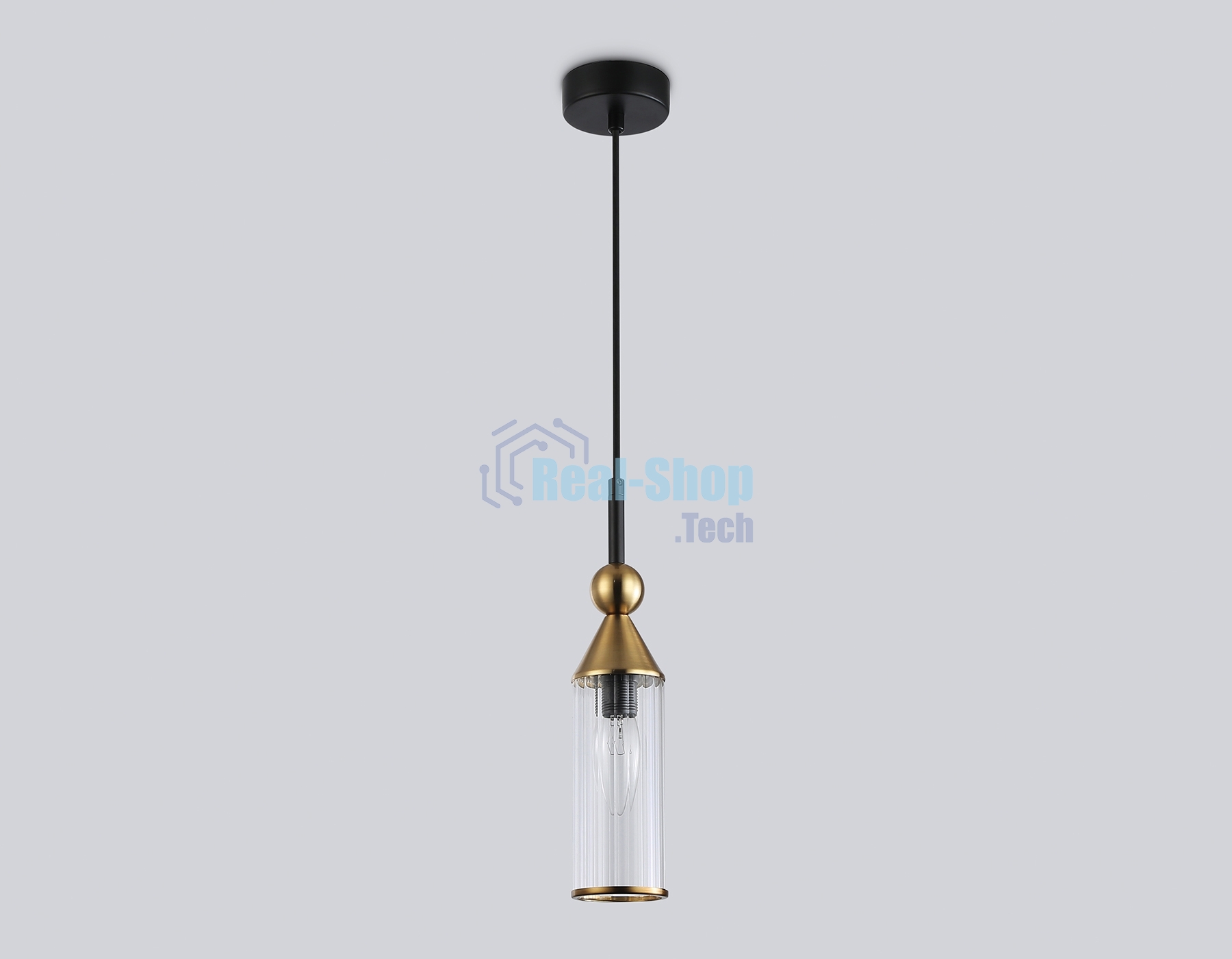 Светильник Ambrella light LH55251 BK/BS/CL черный/латунь/прозрачный E14 max 40W D65*1500