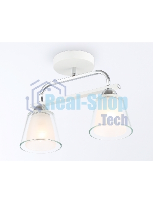 Светильник Ambrella light TR303229/2 WH/CH/CL/FR белый/хром/прозрачный/белый матовый E27*2 max 60W 340*120*250