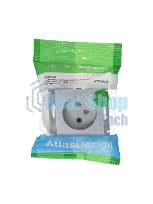 Механизм розетки 1-м СП AtlasDesign без заземл. 16А алюм. SchE ATN000341