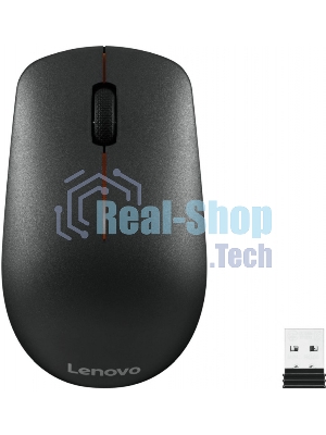 Мышь беспроводная Lenovo 400 черный, 1200 dpi, радиоканал, USB, кнопки - 3